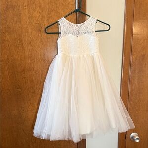 Ivory Lace Tulle TUTU Ball Gown Princess Flower Girl Dress